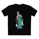 Trump Biden Statue Of Liberty - Menage A Trois - Men’s T-Shirt