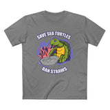 Save Sea Turtles. Ban Straws - Men’s T-Shirt