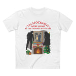 The Stockings Were Hung By The Chimney With Care - Men’s T-Shirt